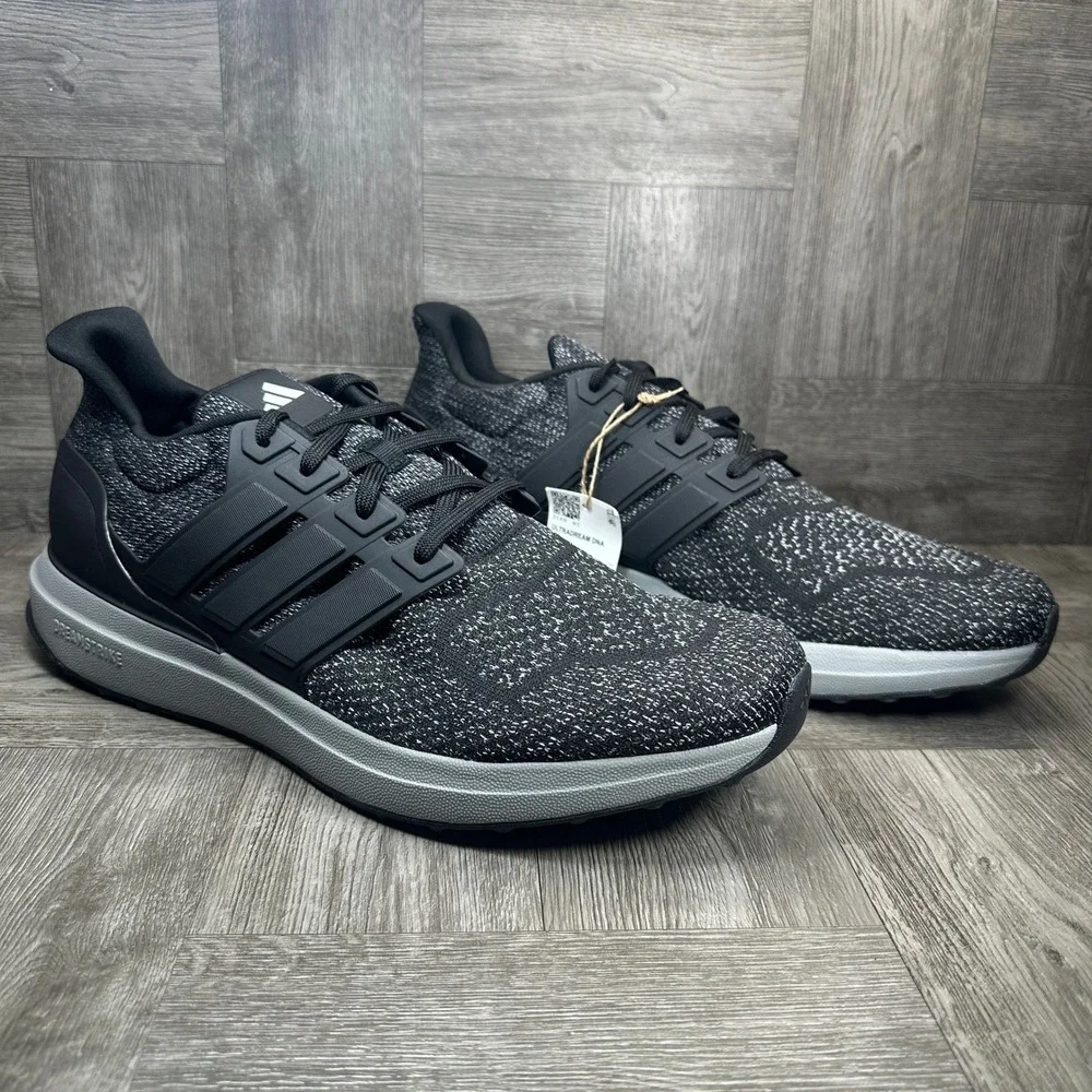 Adidas Ultradream DNA Mens 14 Black Grey Knit Running Shoes NEW JP7690